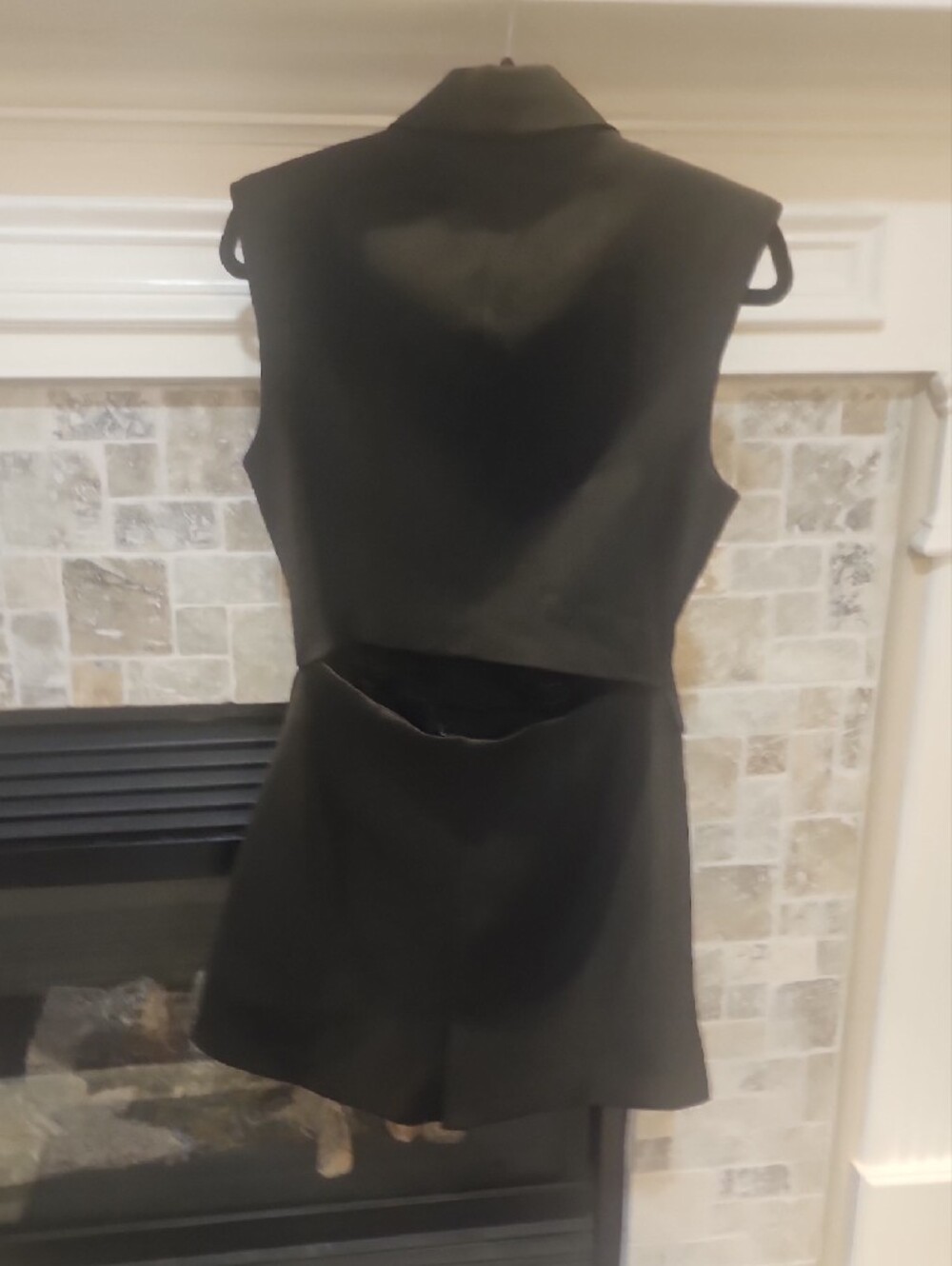 Endless Rose Black Sleeveless Double-Breasted Blazer Romper with Gold Buttons - Picture 6 of 12